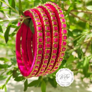 Rani Pink Kundan Bangles - STK040